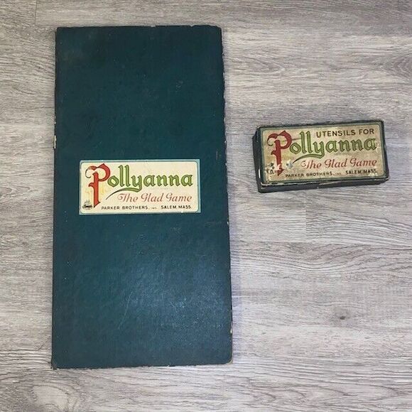 Antique Pollyana 1915 Parker Brothers Salem Mass Board and Game Pieces READ